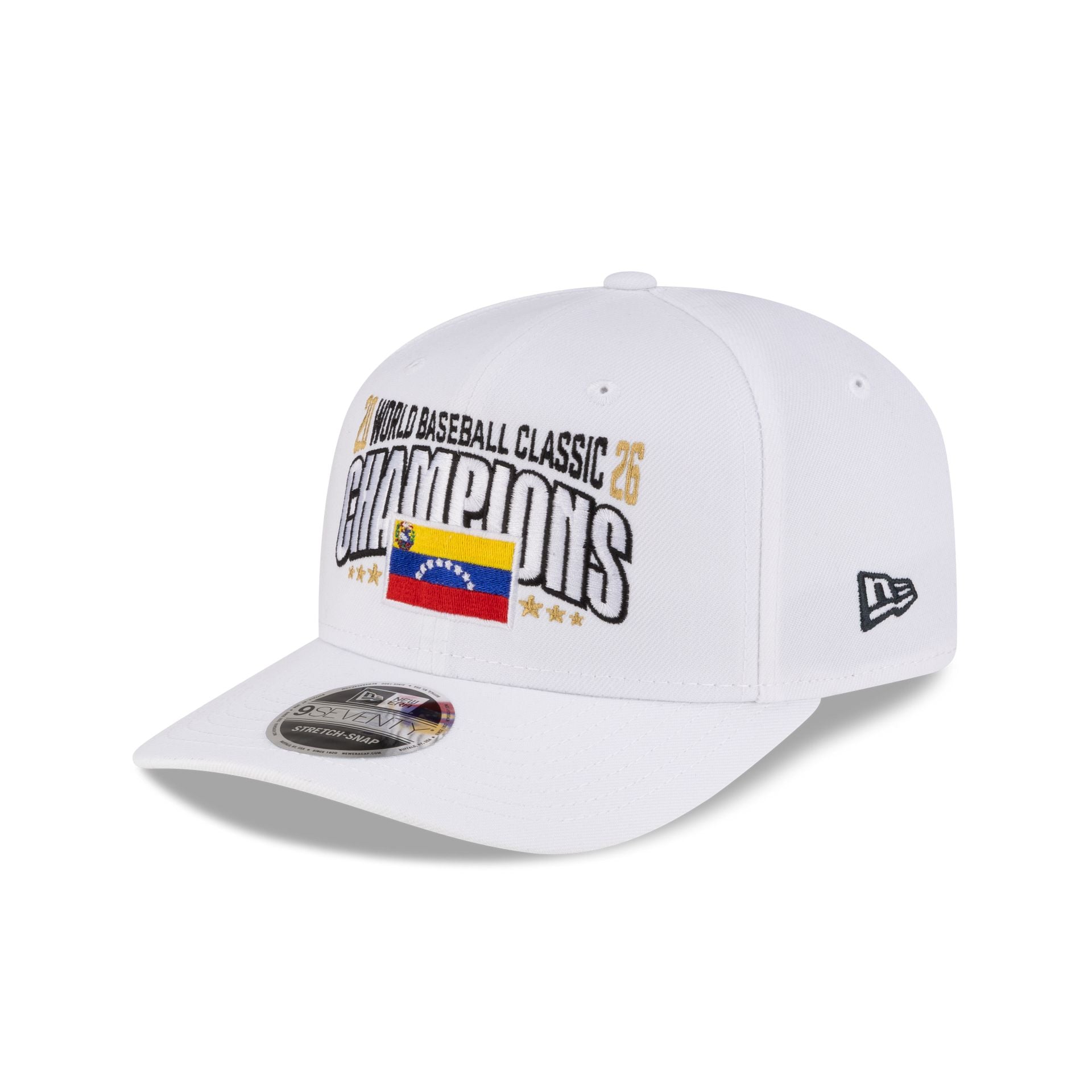 New Era Venezuela 2026 World Baseball Classic Champions 9SEVENTY Stretch-Snap Hat – White Official Cap